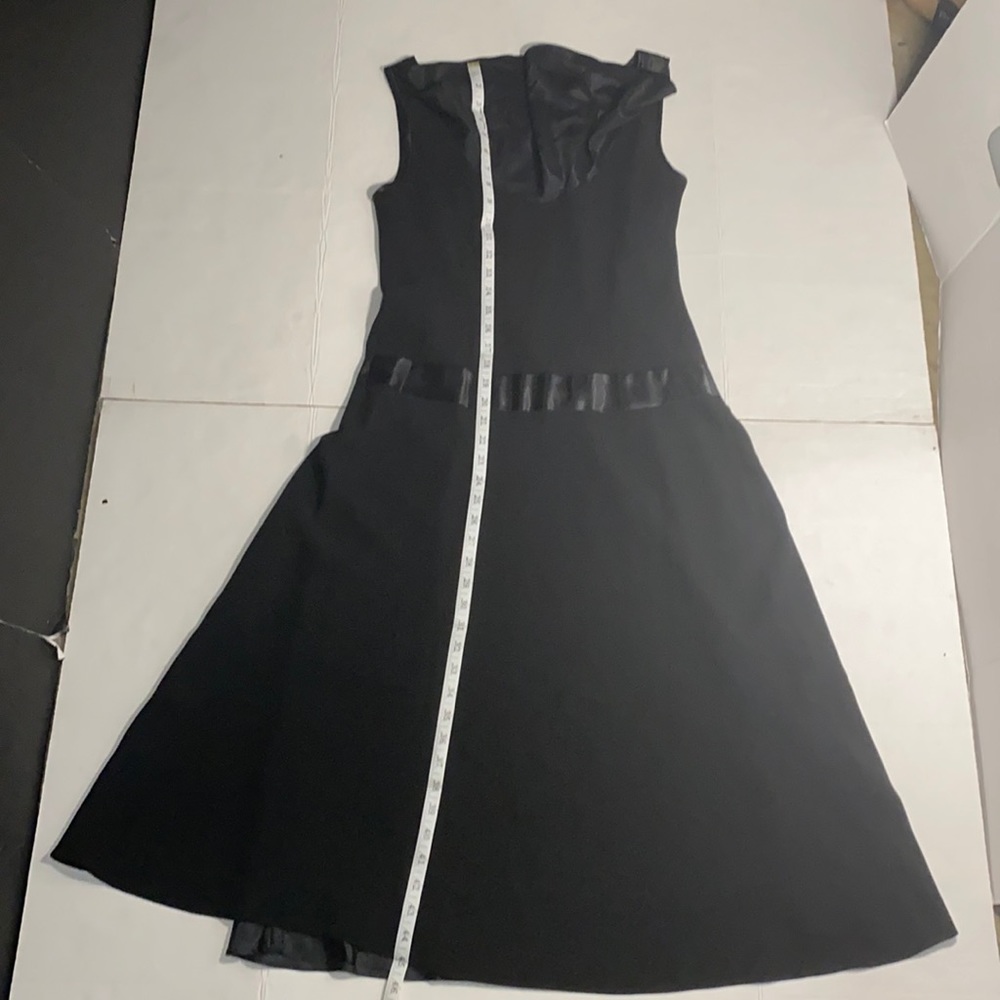 Jones New York black sleeveless casual flare dress. Holiday Party. Professional.